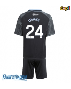 Aston Villa Amadou Onana #24 Echipament de Fotbal Replică 2025-26 Copii Deplasare (+ Șorturi)